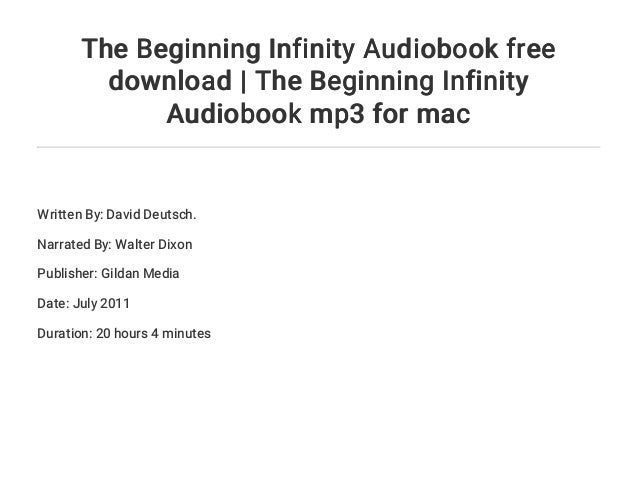 The Beginning Infinity Audiobook free download | The Beginning Infini…