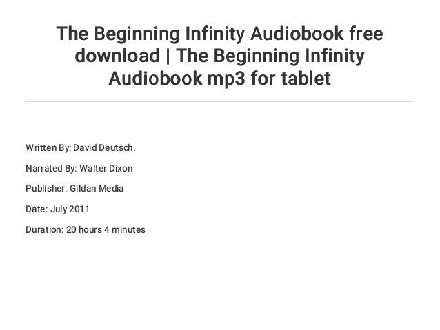 The Beginning Infinity Audiobook free download | The Beginning Infini…