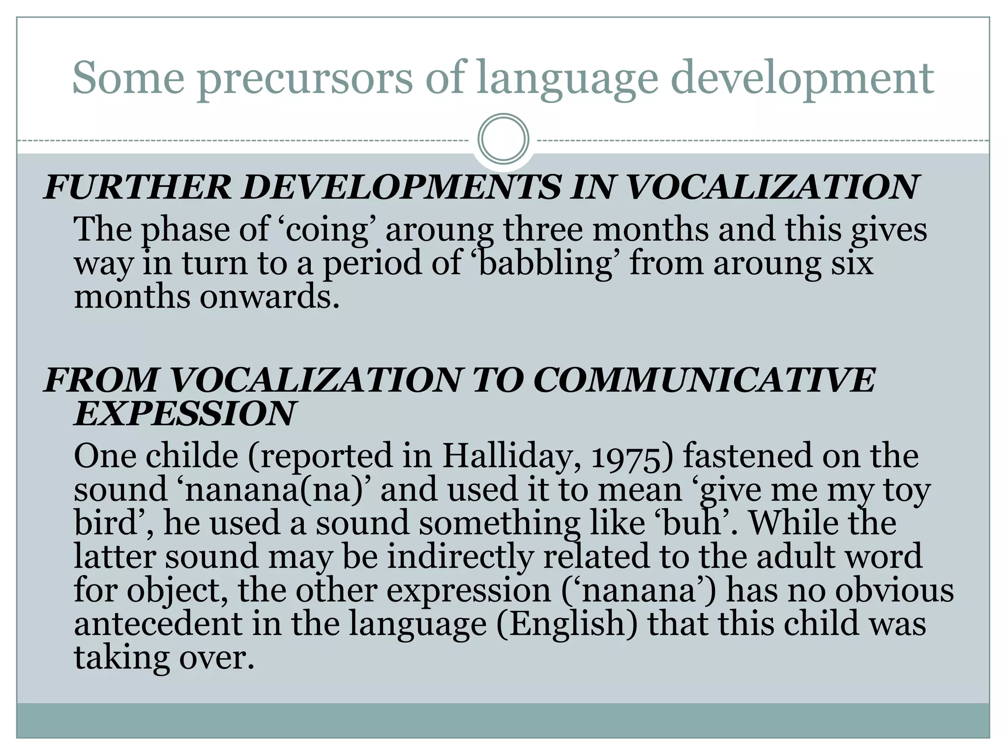 The beginnings of language development | PPT