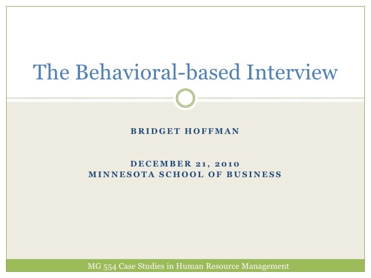 the behavioral based interview behavioral based interview