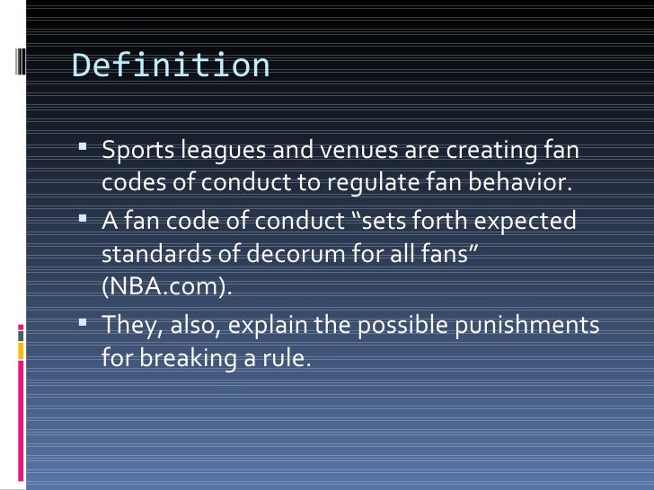 The behavior of sports fans powerpoint