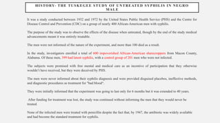 Ethical Lessons from the Tuskegee Syphilis Study and the Belmont Report ...