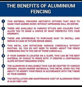 The Benefits of Aluminium Fencing