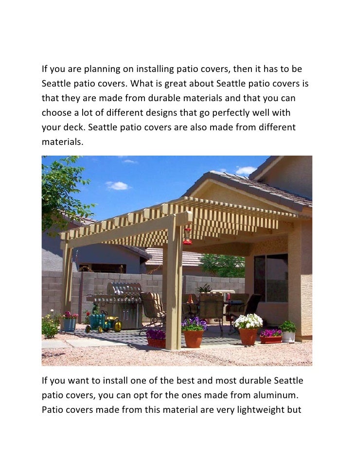 The Benefits Of Aluminum Seattle Patio Covers