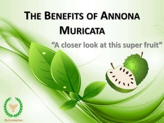THE BENEFITS OF ANNONA
MURICATA
“A closer look at this super fruit”
 
