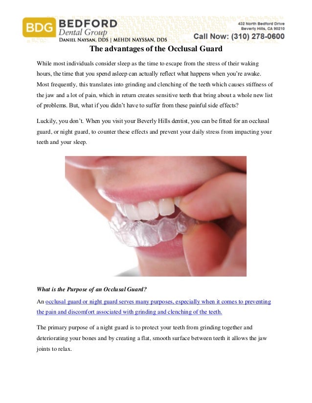 the advantages of the occlusal guard