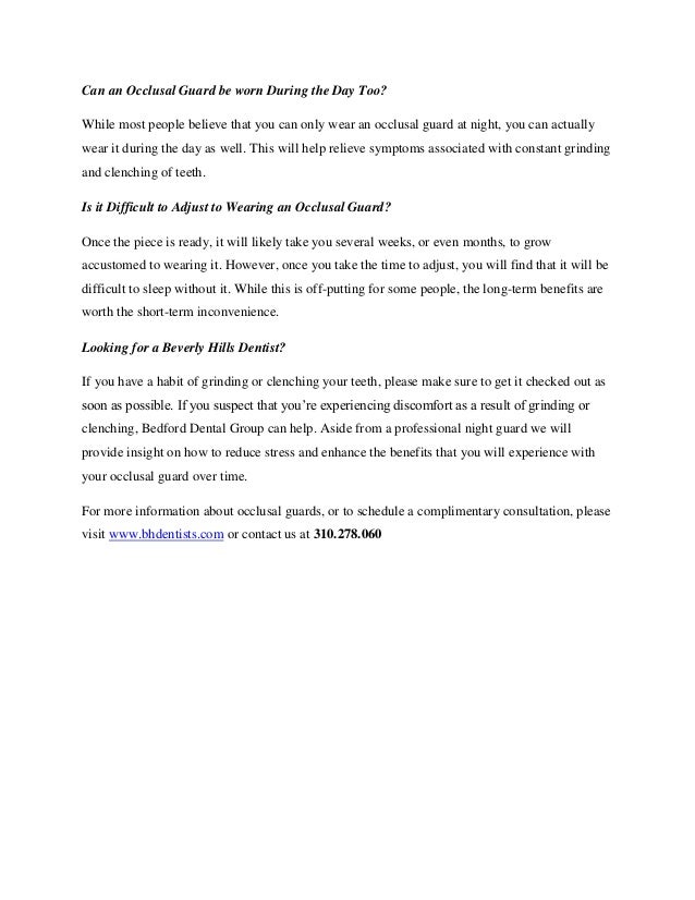 The advantages of the Occlusal Guard