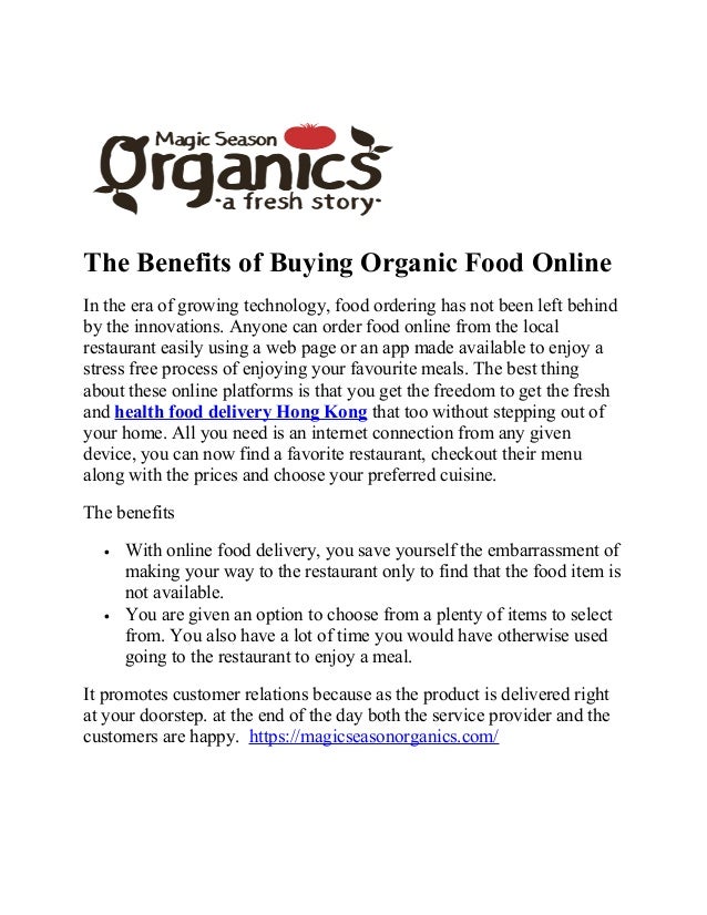 The benefits of buying organic food online