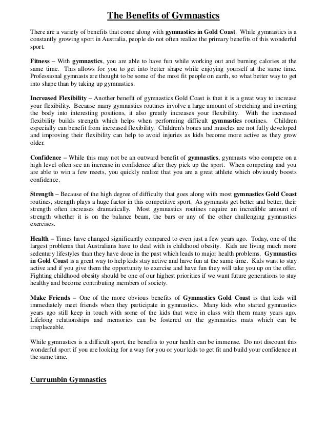 The benefits of gymnastics