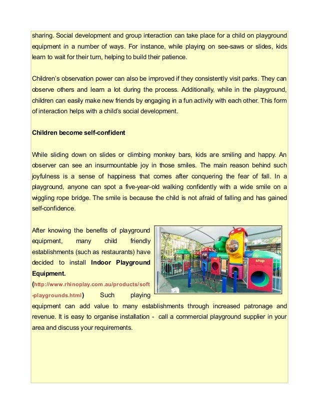 The benefits of having playground equipment