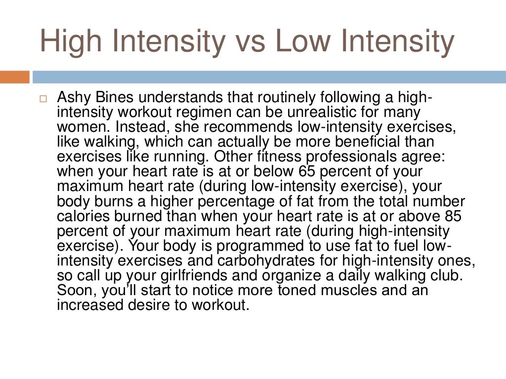 The Benefits of LowIntensity Exercise