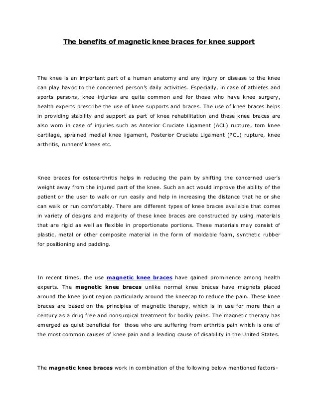 The benefits of knee braces for knee support