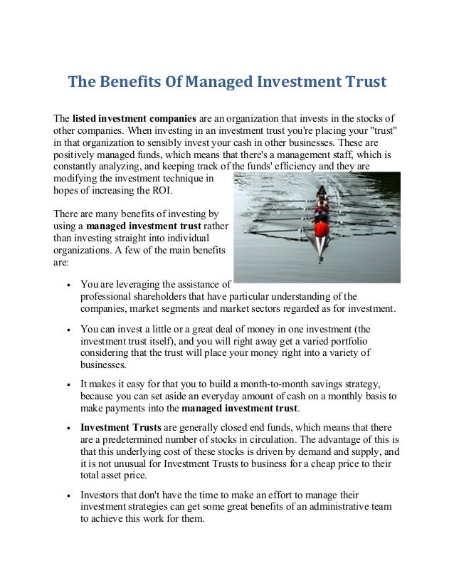 The Benefits Of Managed Investment Trust