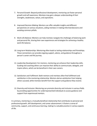 The Benefits of Mentoring | DOCX