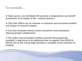 The benefits of open access | PPT