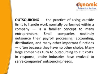 The benefits of outsourcing for small businesses