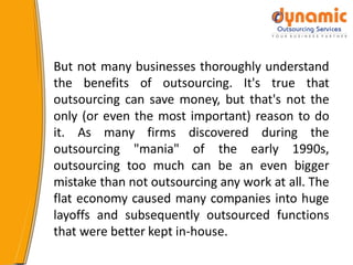 The benefits of outsourcing for small businesses