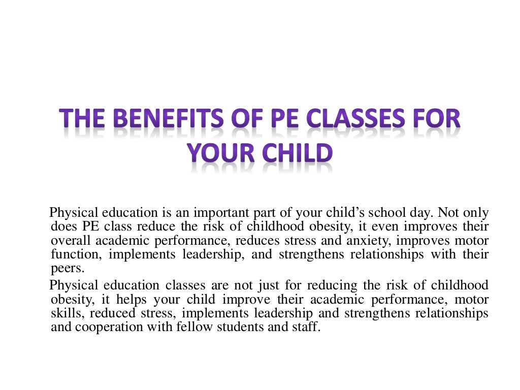 The Benefits Of PE Classes For Your Child