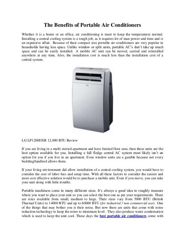 The benefits of portable air conditioners