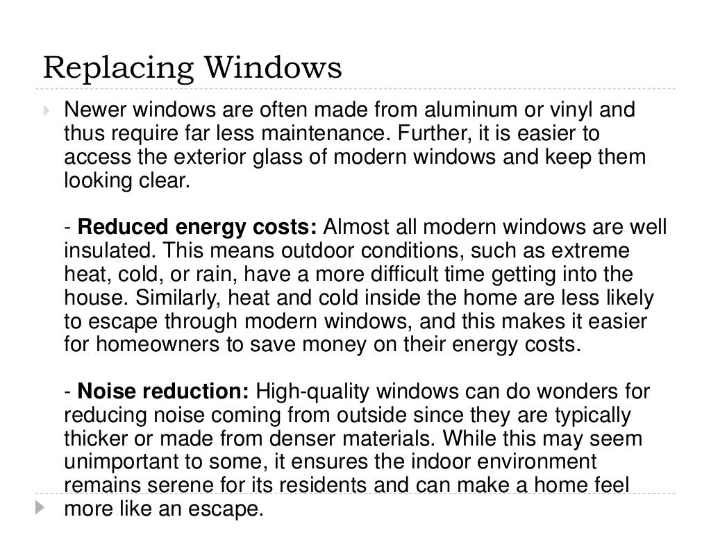 The Benefits of Replacing Windows