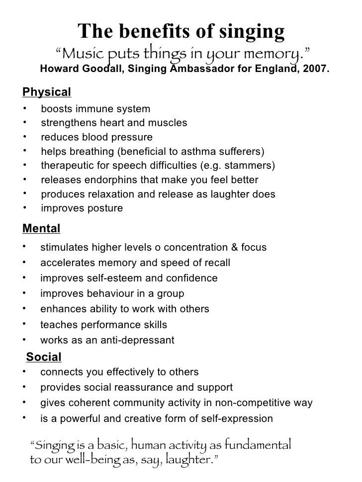 The Benefits Of Singing