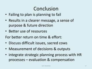The benefits of strategic planning | PPT