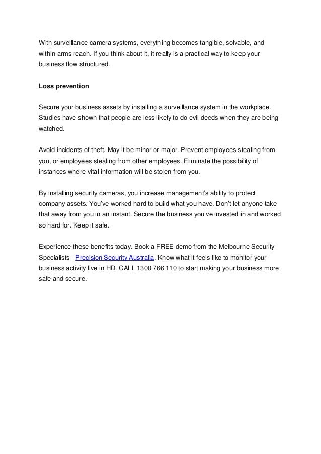 The Benefits of Surveillance Cameras in the Workplace