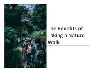 The Benefits of
Taking a Nature
Walk
 