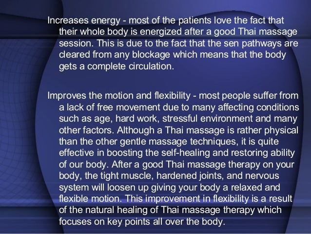 The Benefits Of Thai Massage Therapy