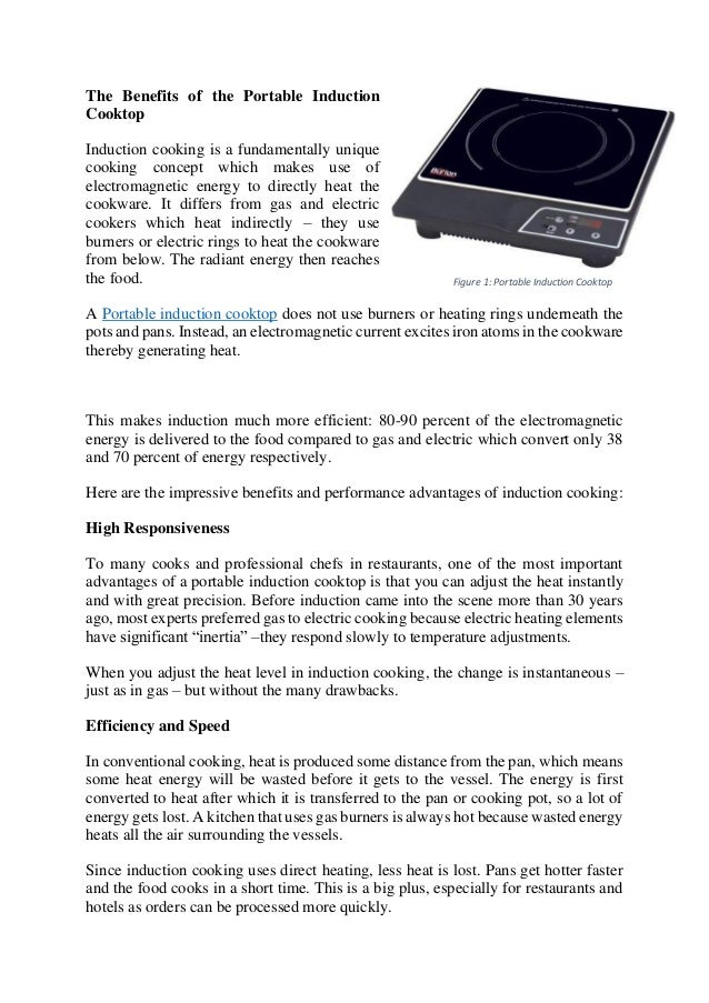 The Benefits Of The Portable Induction Cooktop