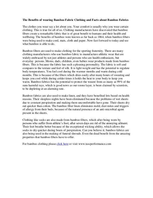 The benefits of wearing bamboo fabric clothing and facts about bamboo…