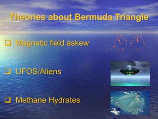  Magnetic field askew 
 UFOS/Aliens 
 Methane Hydrates 
 