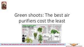 Green shoots: The best air
purifiers cost the least
The Nurses and attendants staff we provide for your healthy recovery for bookings Contact Us:-
 