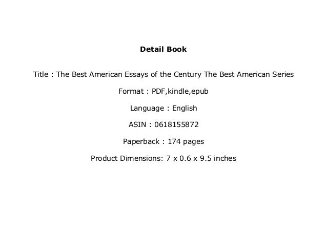 the best american essays of the century