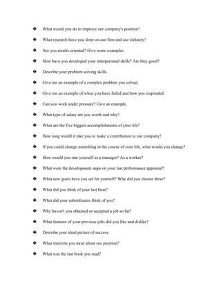 Optimize Interview Questions The best answers to tough interview questions | DOC
