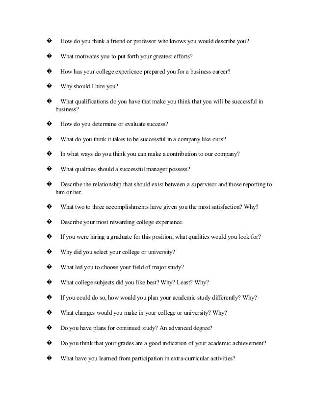 interview questions for college graduates magdalene college interview questions