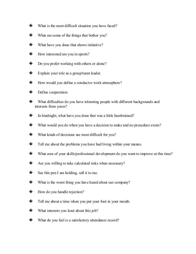 interview questions difficult situation