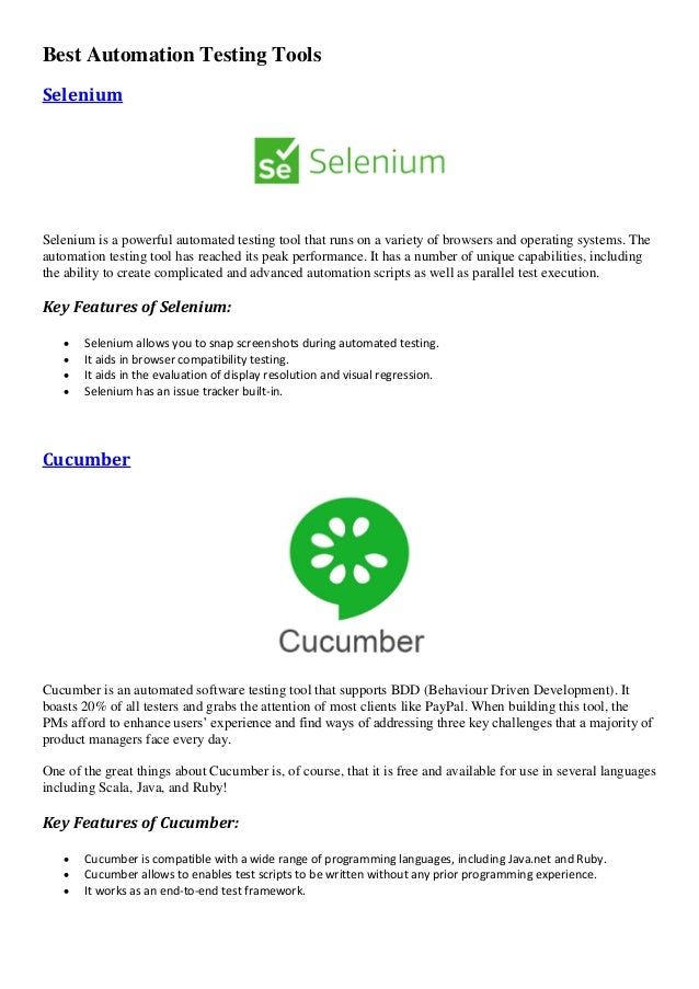 The Best Automation Testing Tools To Use In 2022 | BMN Infotech | PDF