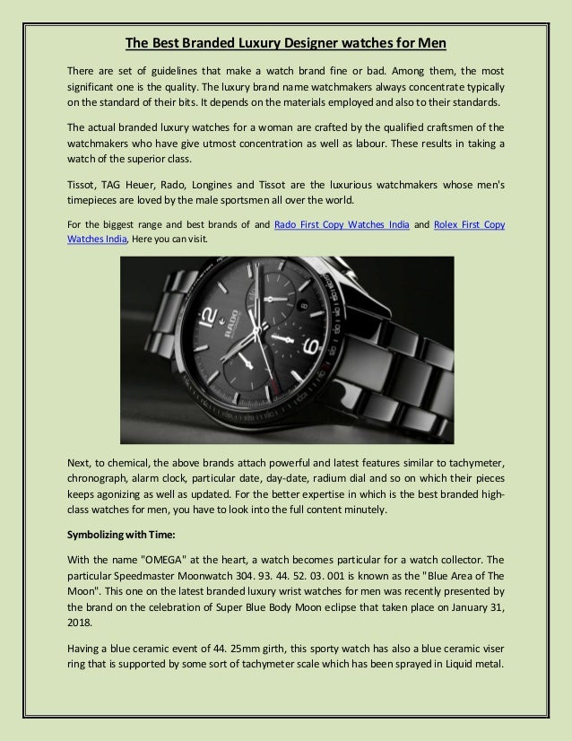 The Best Branded Luxury Designer Watches For Men