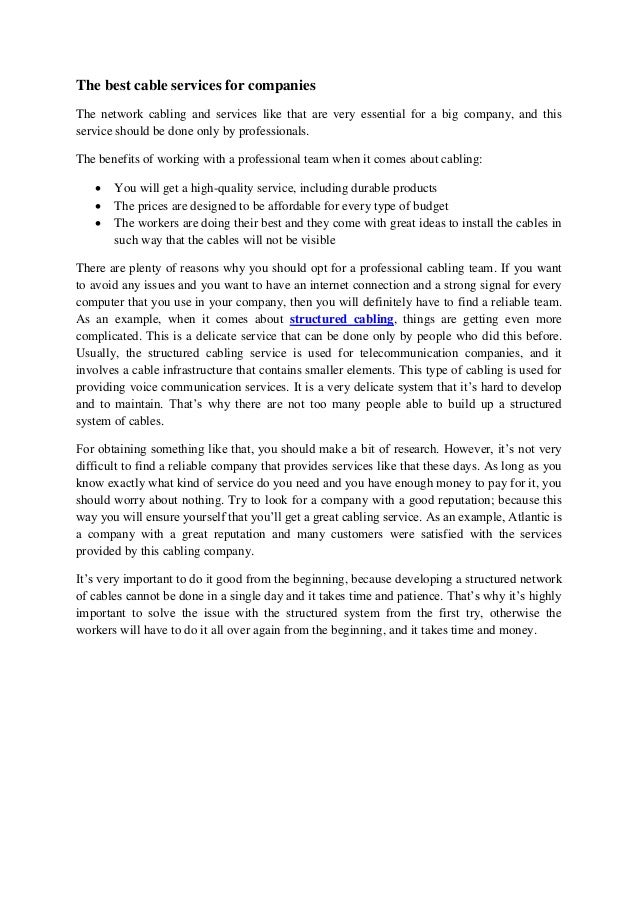 The best cable services for companies