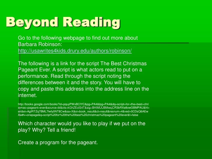 the best christmas pageant ever powerpoint 4 the best christmas pageant ever character descriptions