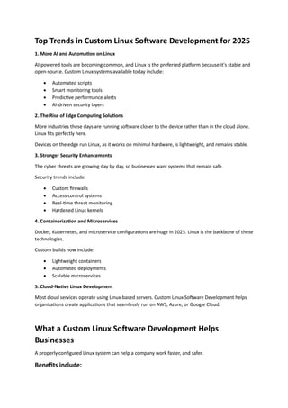 The Best Custom Linux Software Development Trends to Watch in 2025 | PDF