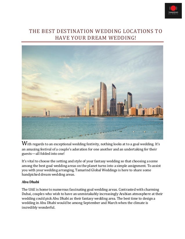 The Best Destination Wedding Locations To Have Your Dream Wedding