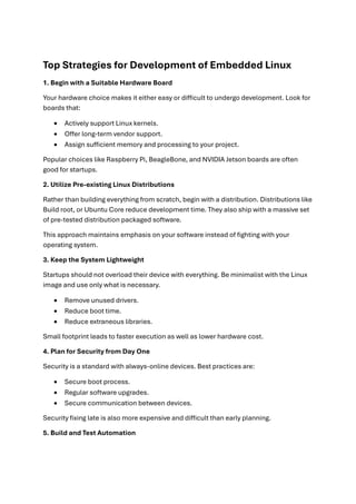 The Best Embedded Linux Development Strategies for Startups | PDF