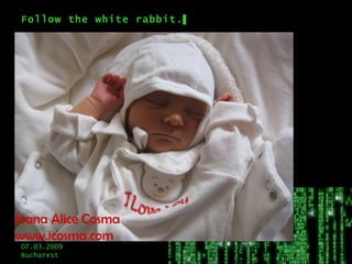 Follow the white rabbit.▌ Ioana Alice Cosma www.icosma.com 