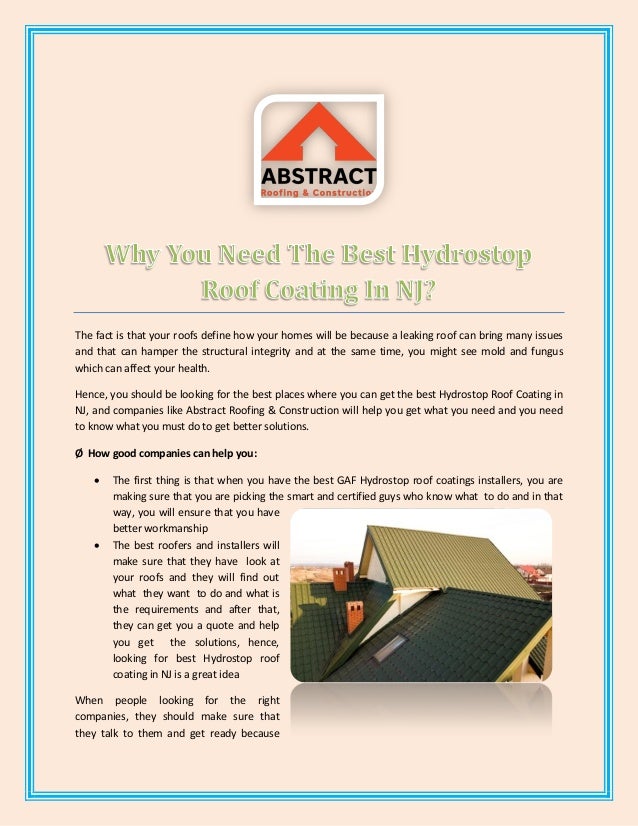 The Best GAF Hydrostop Roof Coatings Installers