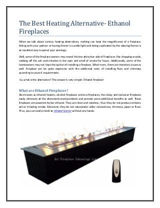 The Best Heating Alternative Ethanol Fireplaces