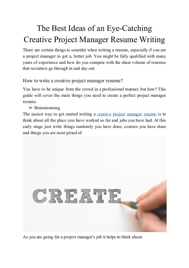 the best ideas of an eye catching creative project manager modern way of writing resume