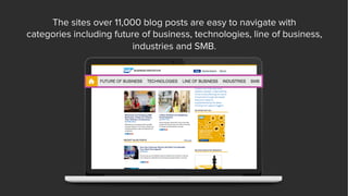 The sites over 11,000 blog posts are easy to navigate with
categories including future of business, technologies, line of ...