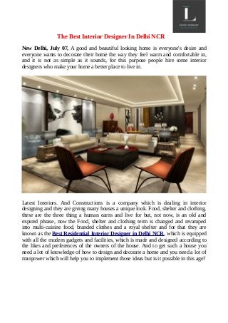 The Best Interior Designer In Delhi NCR